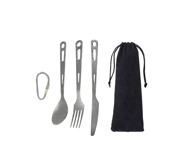 Titanium 3-Piece Cutlery Set (Knife, Fork and Spoon), 5 Packs